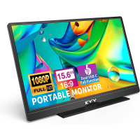 Portable Monitor 15.6 Full HD 1080P USB-C HDMI Laptop Monitor with Smart Cover Bag and Dual Speakers, External HDR Computer Screen, Travel Gaming Monitor for PC MAC Phone Xbox PS4/5 Switch